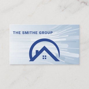 Real Anwesen Agent   Residential Zuhause Roof Blue Visitenkarte