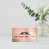 Real Anwesen Agent Rose Gold Brushed Metal Visitenkarte (Stehend Vorderseite)