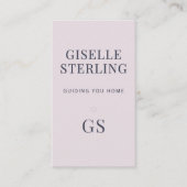 Real Anwesen Agent Rose Quarz Lila Monogramm Visitenkarte (Vorderseite)