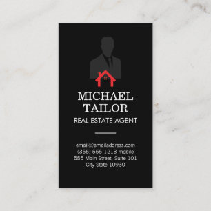 Real Anwesen Agent Rotes Zuhause-Symbol Visitenkarte