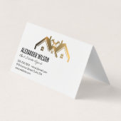 Real Anwesen Agent | Schlüssel | Gold Zuhause Visitenkarten (Rückseite)