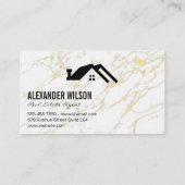 Real Anwesen Agent | Schlüssel | Holz und Murmel Visitenkarte (Rückseite)