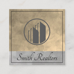 Real Anwesen Agent Sepia Gray Color Blocks Lux Quadratische Visitenkarte