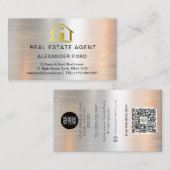 Real Anwesen Agent silber Metallic Gold Marmor Visitenkarte (Vorne/Hinten)