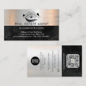 Real Anwesen Agent silber Metallic Gold Marmor Visitenkarte (Vorne/Hinten)