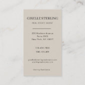 Real Anwesen Agent Taupe Beige Foto Beruflich Visitenkarte (Rückseite)