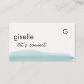 Real Anwesen Agent Watercolor Aqua Brush QR Code Visitenkarte (Vorderseite)