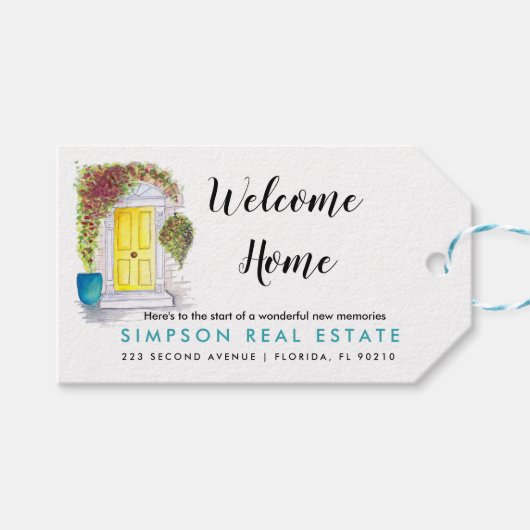 Real Anwesen Agent Welcome Zuhause Geschenkanhänger (Vorderseite (Horizontal))