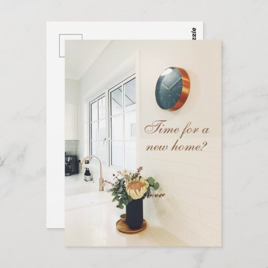 Real Anwesen Agent Werbezeit für eine neue Zuhause Postkarte (Vorne/Hinten)