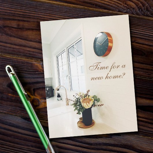 Real Anwesen Agent Werbezeit für eine neue Zuhause Postkarte