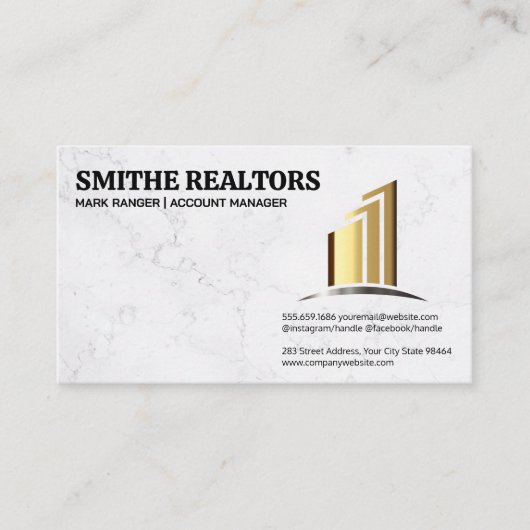 Real Anwesen Agent | Wolkenkratzer Terminkarte (Vorderseite)