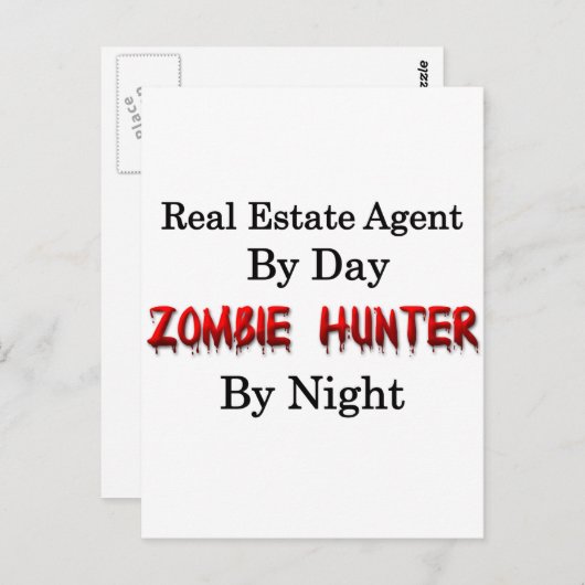Real Anwesen Agent/Zombie Hunter Postkarte (Vorne/Hinten)