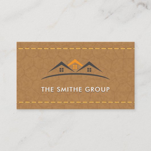 Real Anwesen Agent | ZUHAUSE | Stielleder Visitenkarte (Vorderseite)