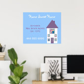 Real Anwesen Agent Zuhause Sweet Zuhause Werbung Poster (Heimbüro)