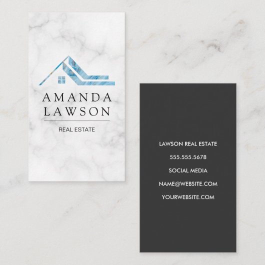 Real Anwesen Agent | Zuhause-Symbol für blaues Mar Terminkarte (Vorne/Hinten)