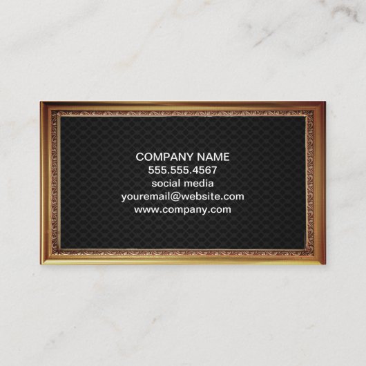 Real Anwesen | Antike Goldgrenze | Schwarzes Mesh Visitenkarte (Rückseite)