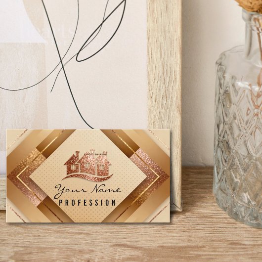 Real Anwesen Apartments Zuhause Gold Visitenkarte