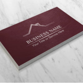 Real Anwesen Beruflich Burgundy Red Realtor Visitenkarte