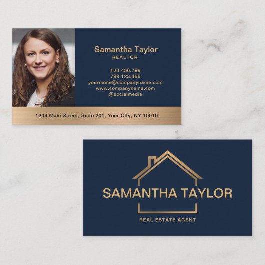 Real Anwesen Beruflich Foto hinzufügen Realtor B Visitenkarte (Vorne/Hinten)