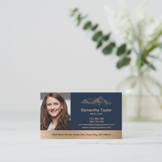 Real Anwesen Beruflich Foto hinzufügen Realtor B Visitenkarte (Stehend Vorderseite)