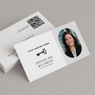 Real Anwesen beruflich Foto QR-Schlüssellogo Visitenkarte