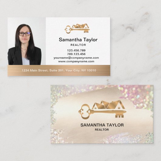 Real Anwesen Beruflich Foto und Logo hinzufügen Bu Visitenkarte (Vorne/Hinten)