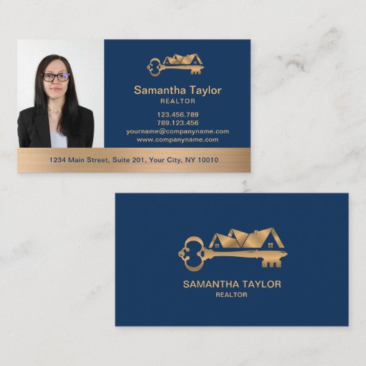 Real Anwesen Beruflich Foto und Logo hinzufügen Bu Visitenkarte (Vorne/Hinten)