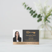 Real Anwesen Beruflich Foto und Logo hinzufügen Visitenkarte (Stehend Vorderseite)