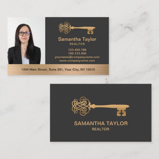 Real Anwesen Beruflich Foto und Logo hinzufügen Visitenkarte (Vorne/Hinten)