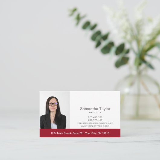 Real Anwesen Beruflich Foto und Logo hinzufügen Visitenkarte (Stehend Vorderseite)