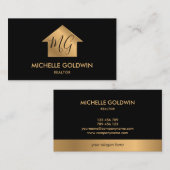 Real Anwesen Beruflich Modernes Monogram House Visitenkarte (Vorne/Hinten)