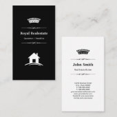 Real Anwesen - Beruflich Modernes Schwarz-weiß Visitenkarte (Vorne/Hinten)