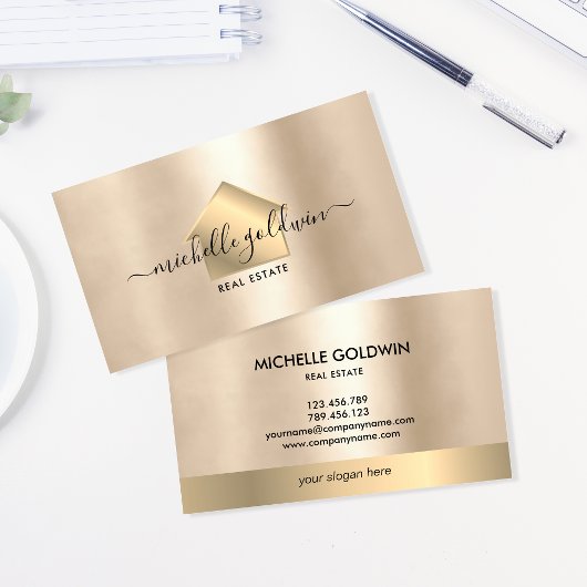 Real Anwesen Beruflich Modernes Script House Busin Visitenkarte