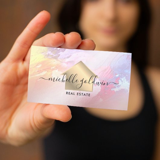 Real Anwesen Beruflich Modernes Script House Busin Visitenkarte