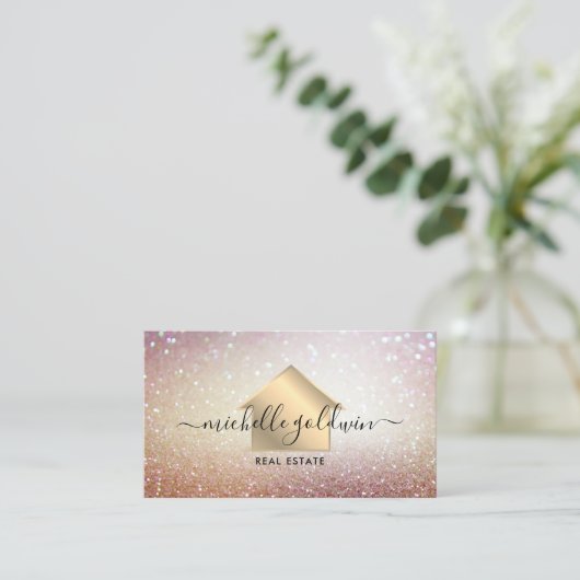 Real Anwesen Beruflich Modernes Script House Busin Visitenkarte (Stehend Vorderseite)