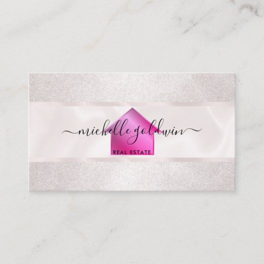 Real Anwesen Beruflich Modernes Script House Busin Visitenkarte (Vorderseite)