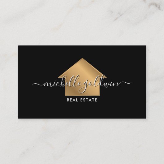 Real Anwesen Beruflich Modernes Script House Busin Visitenkarte (Vorderseite)