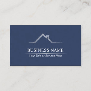Real Anwesen Beruflich Navy Blue Construction Visitenkarte