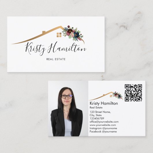 Real Anwesen berufliche Immobilie hinzufügen Foto Visitenkarte (Vorne/Hinten)