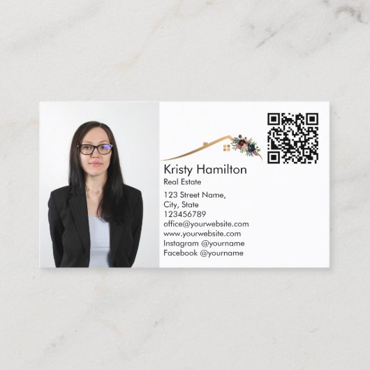 Real Anwesen berufliche Immobilie hinzufügen Foto Visitenkarte (Rückseite)