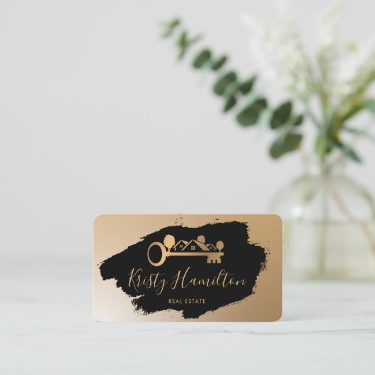 Real Anwesen berufliche Immobilie hinzufügen Foto  Visitenkarte (Stehend Vorderseite)