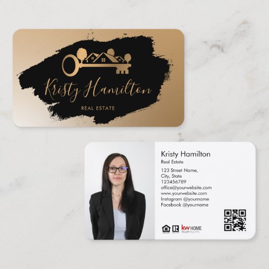 Real Anwesen berufliche Immobilie hinzufügen Foto Visitenkarte (Vorne/Hinten)