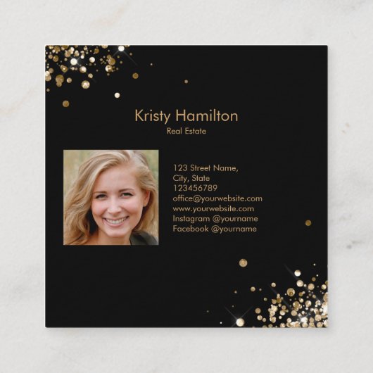 Real Anwesen berufliches Haus hinzufügen Quadratische Visitenkarte (Rückseite)