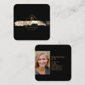 Real Anwesen berufliches Haus Immobilie Foto hinzu Quadratische Visitenkarte (Vorne/Hinten)