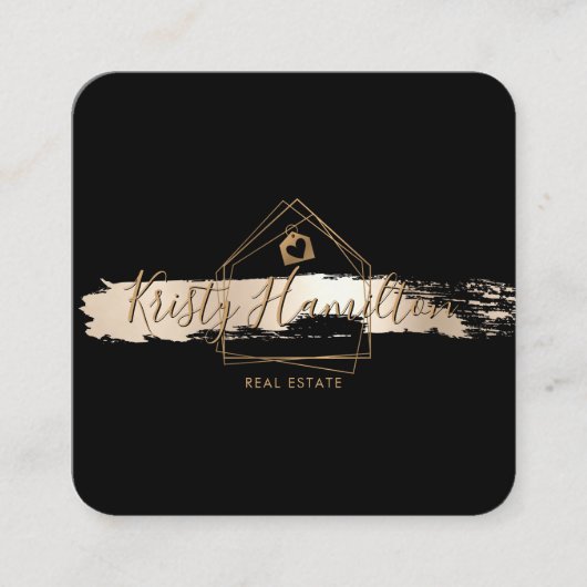 Real Anwesen berufliches Haus Immobilie Foto hinzu Quadratische Visitenkarte (Vorderseite)