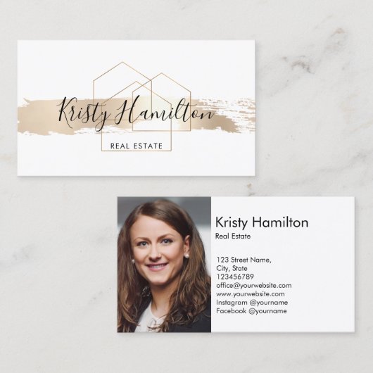 Real Anwesen berufliches Haus Immobilie Foto hinzu Visitenkarte (Vorne/Hinten)