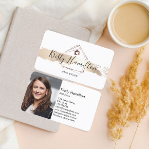 Real Anwesen berufliches Haus Immobilien Gold Foto Visitenkarte
