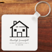 Real Anwesen Black and White Werbefläche Schlüsselanhänger (Rückseite)