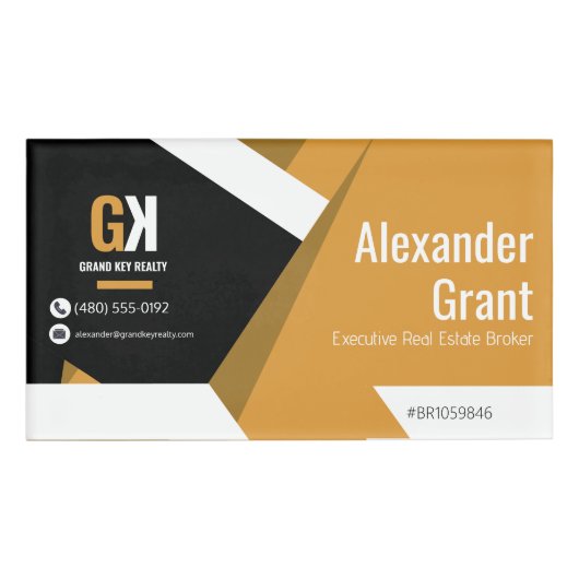 Real Anwesen Black & Gold Real Anwesen Namenschild (Vorderseite)