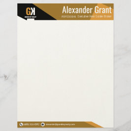 Real Anwesen Black & Gold Realtor Briefbogen